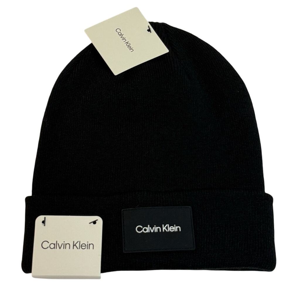 Calvin Klein Black Beanie  NEW WITH TAGS